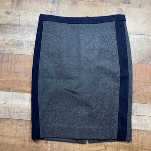 J. Crew Gray/Navy Wool Pencil Skirt size 00